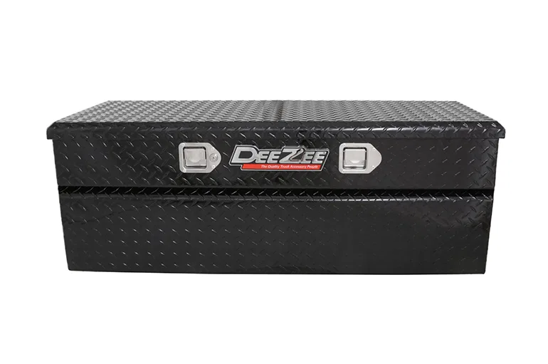 DZ8546B – DEE ZEE Tool Box, Chest Single Lid Diamond Tread Black Gloss Powder Coated Aluminum 46.5 Inch Length x 19 I...